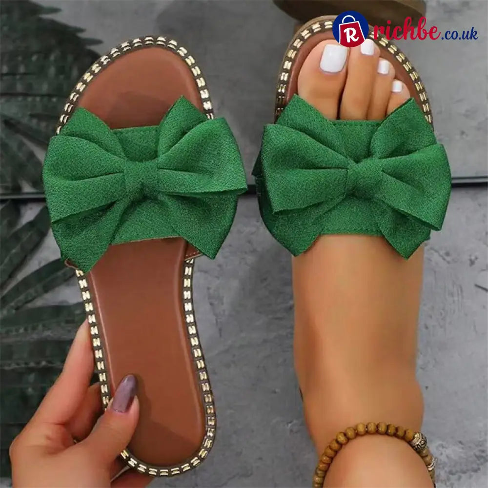 💕Chic Bow Sandals for Women - Green / 36 - Clothing & Accessories