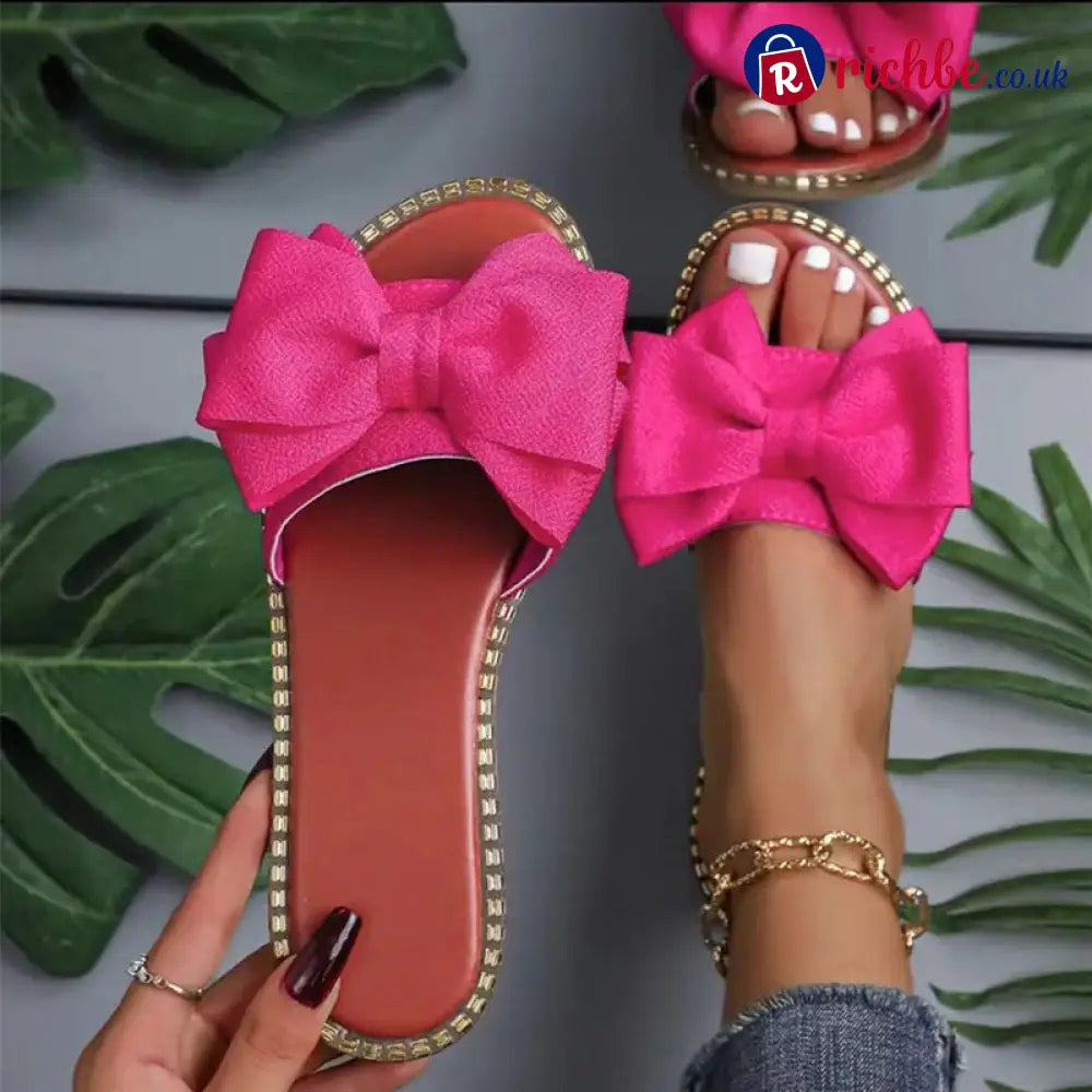 💕Chic Bow Sandals for Women - Rose / 36 - Clothing & Accessories