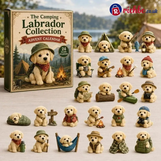 CHRISMAST KICKOFF 48% OFF - 2026 Camping Labrador Baby Blind Box - 24-Day Festive Countdown, Acrylic Charms Blind Box - Gift For Dog Lovers