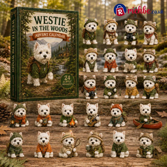 CHRISMAST KICKOFF 48% OFF - Westie In The Woods Advent Calendar 2026 - 24-Day Festive Countdown, Acrylic Charms Blind Box - Gift For Dog Lovers