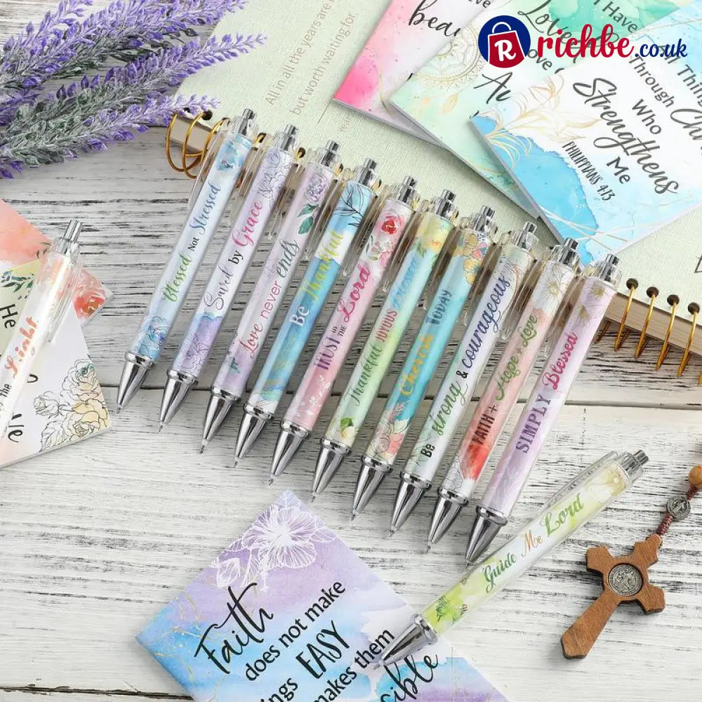 ✝️Christian Gifts Set: Motivational Pens & Bible Verse Notebooks – Inspire Your Faith Journey🌸