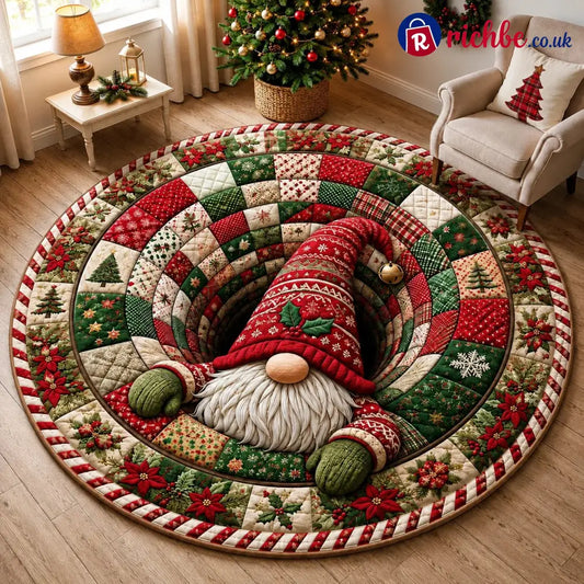 🎅 Christmas 3D Optical Illusion Rug - Christmas Gnome / 23.6’ - 60 cm