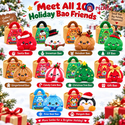 🎄 Christmas Bao Plush Collection – 10 Festive Characters | Choose Your Favorite - 1 SET (10PCS)