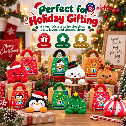 🎄 Christmas Bao Plush Collection – 10 Festive Characters | Choose Your Favorite