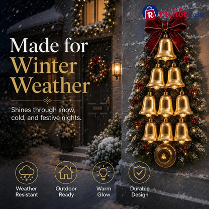 🔔 Christmas Bell Cascade Doorbell™ – Light-Up Holiday Chime Door Decor 🎄