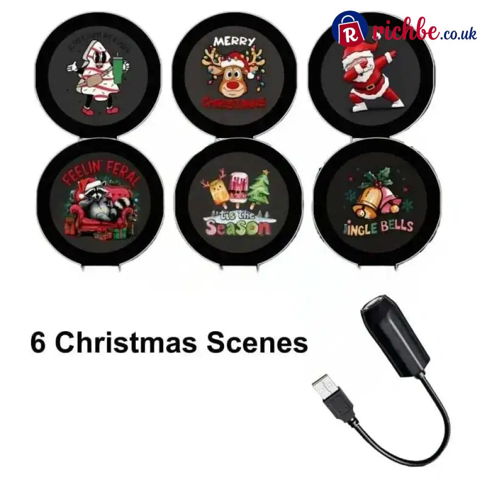 🔥 Christmas Best-Seller! Plug & Play HD Christmas Projector – 6/10 Festive Scenes | 50% OFF 🎄🎅 - 🎄 Christmas 6 Scenes
