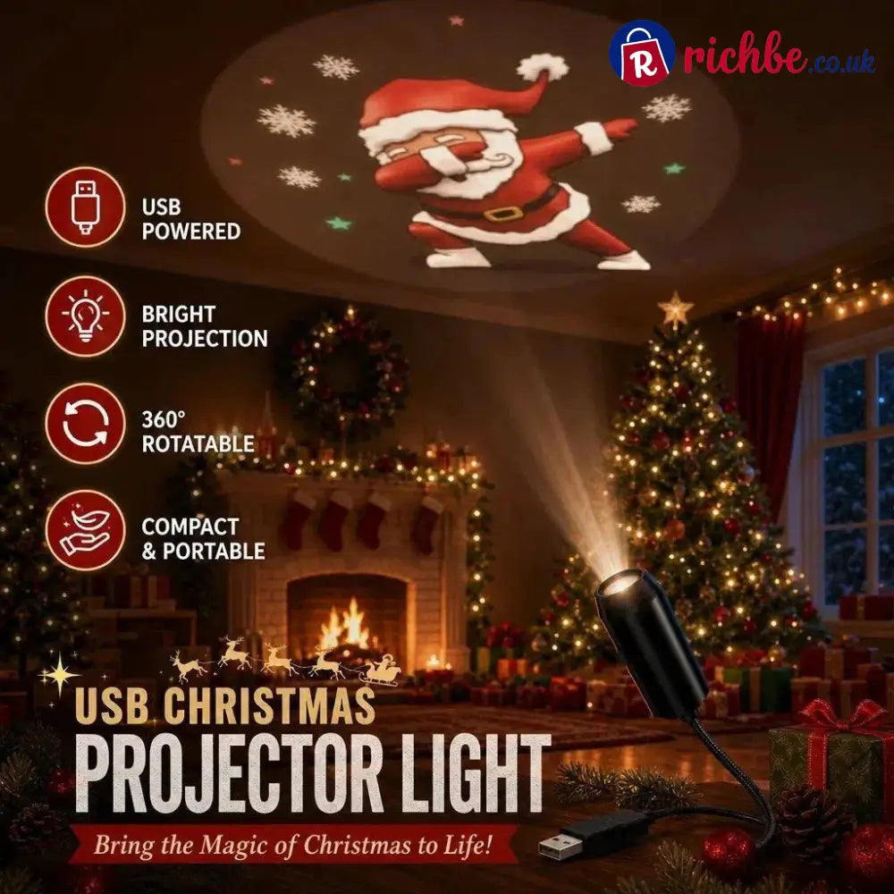 🔥 Christmas Best-Seller! Plug & Play HD Christmas Projector – 6/10 Festive Scenes | 50% OFF 🎄🎅