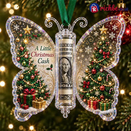 🦋💵 Christmas Cash Gift Butterfly Ornament – Holiday Money Holder Keepsake 🎄✨ - 🎄 Christmas Tree
