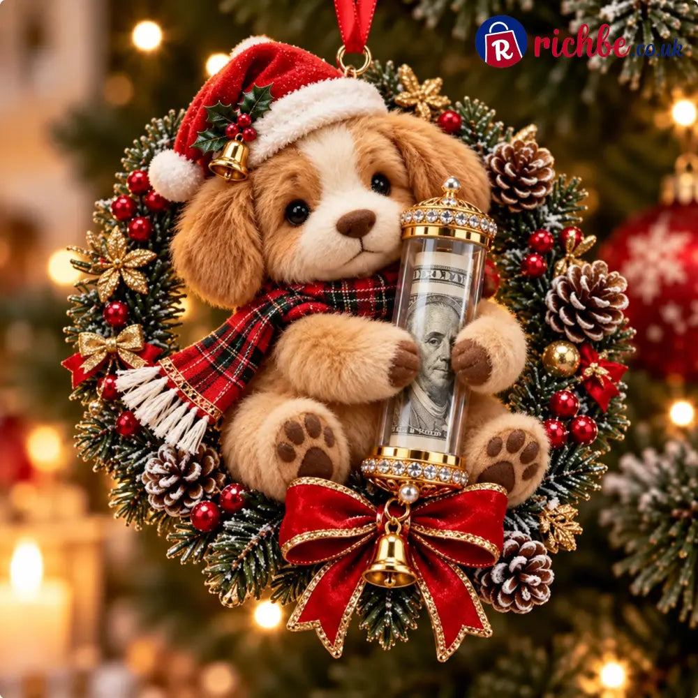 🎄 💵 Christmas Cash Gift Ornament - ✨A Fun Way to Give Money This Christmas - 🐶Dog - Best Sale Of The Month