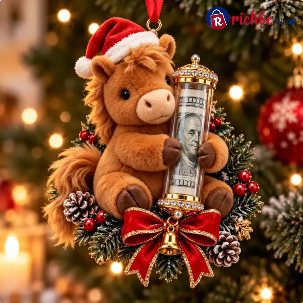 🎄 💵 Christmas Cash Gift Ornament - ✨A Fun Way to Give Money This Christmas - 🐎Horse - Best Sale Of The Month