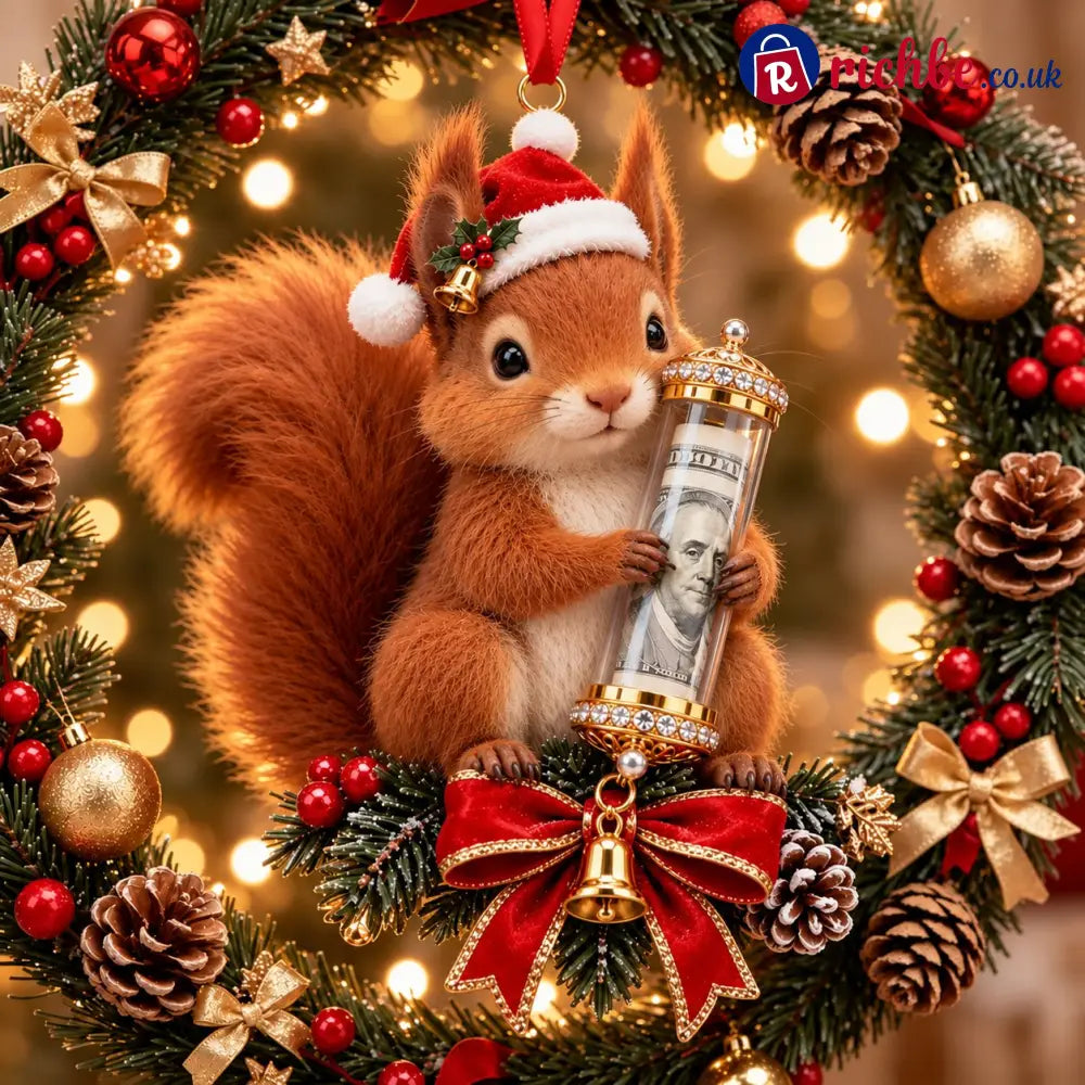 🎄 💵 Christmas Cash Gift Ornament - ✨A Fun Way to Give Money This Christmas - 🐿️Squirrel - Best Sale Of The Month