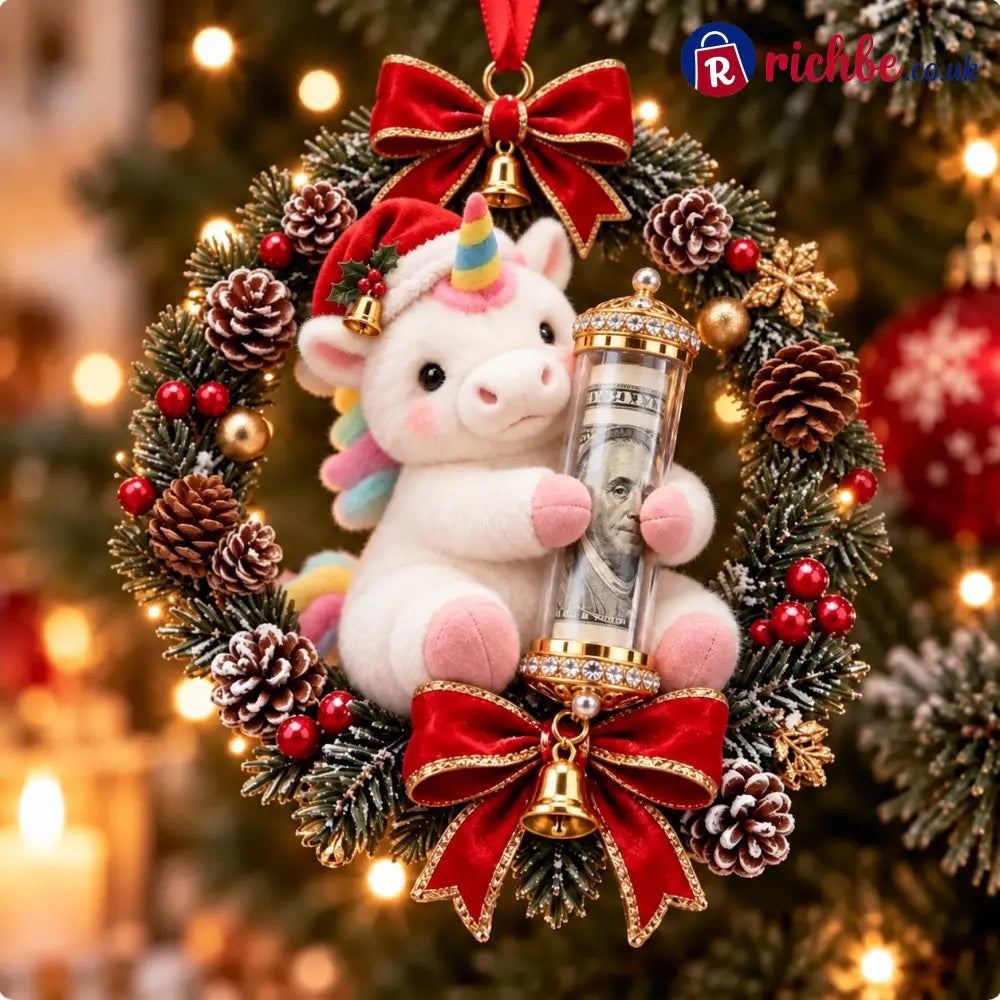 🎄 💵 Christmas Cash Gift Ornament - ✨A Fun Way to Give Money This Christmas - 🦄Unicorn - Best Sale Of The Month