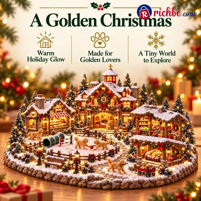 Christmas Golden Retriever Village – Lighted Dog Lover’s Holiday Scene