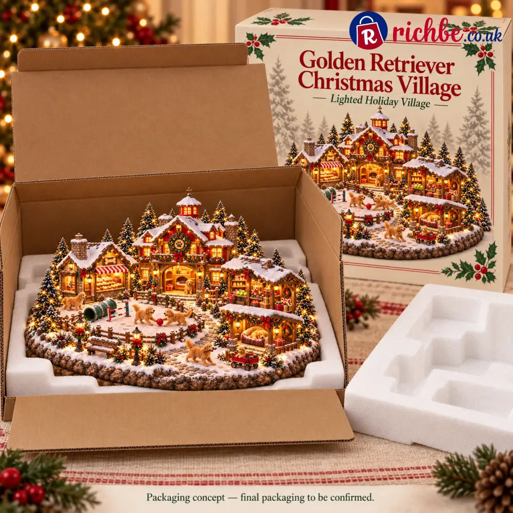 Christmas Golden Retriever Village – Lighted Dog Lover’s Holiday Scene