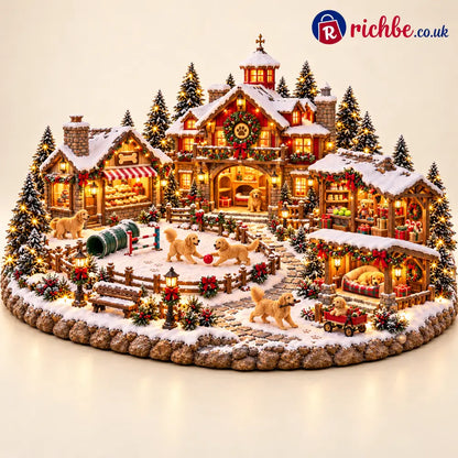Christmas Golden Retriever Village – Lighted Dog Lover’s Holiday Scene
