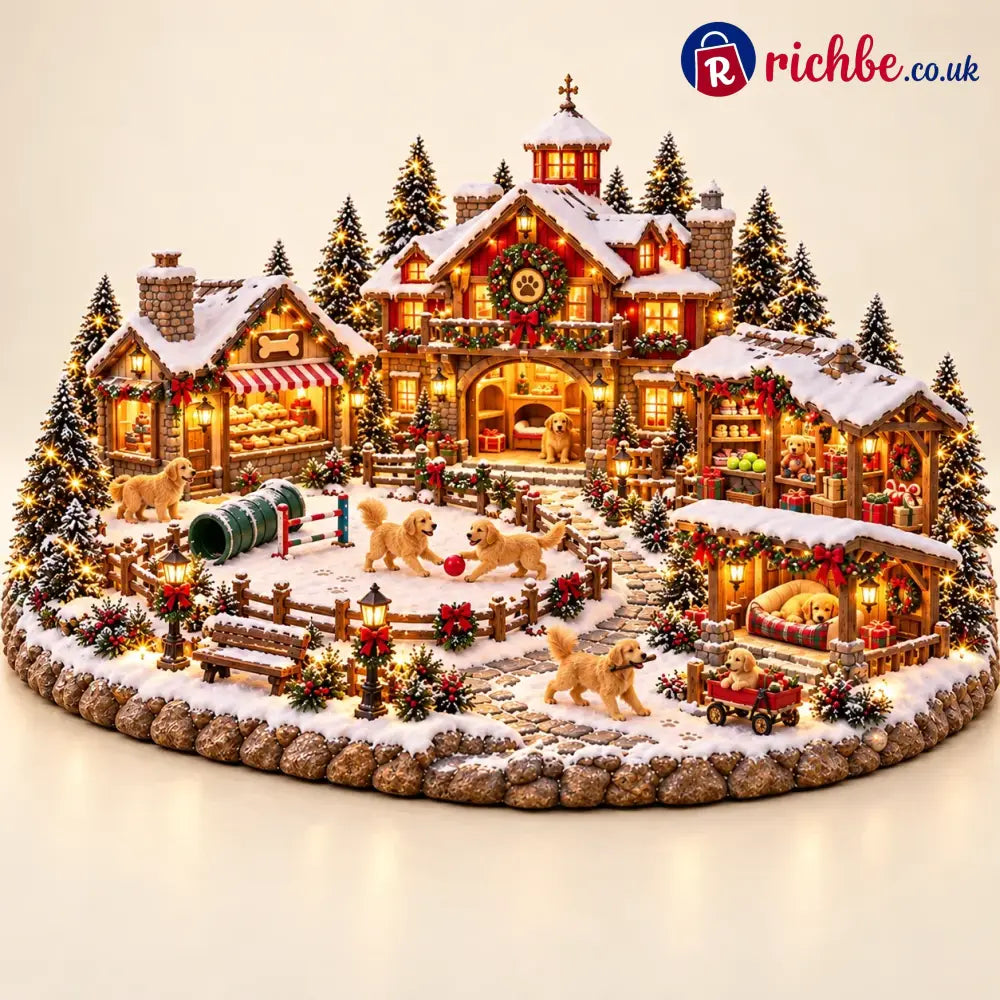 Christmas Golden Retriever Village – Lighted Dog Lover’s Holiday Scene