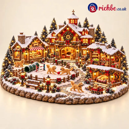 Christmas Golden Retriever Village – Lighted Dog Lover’s Holiday Scene