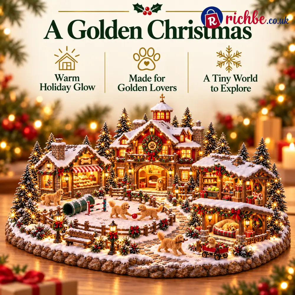 Christmas Golden Retriever Village – Lighted Dog Lover’s Holiday Scene