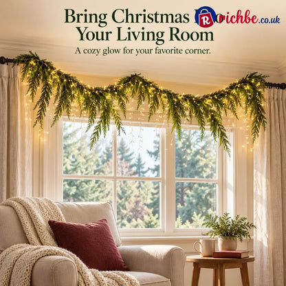 🎄 Christmas Greenery Garland & Warm Icicle Lights Set, Turn Empty Spaces Into Holiday Magic ✨