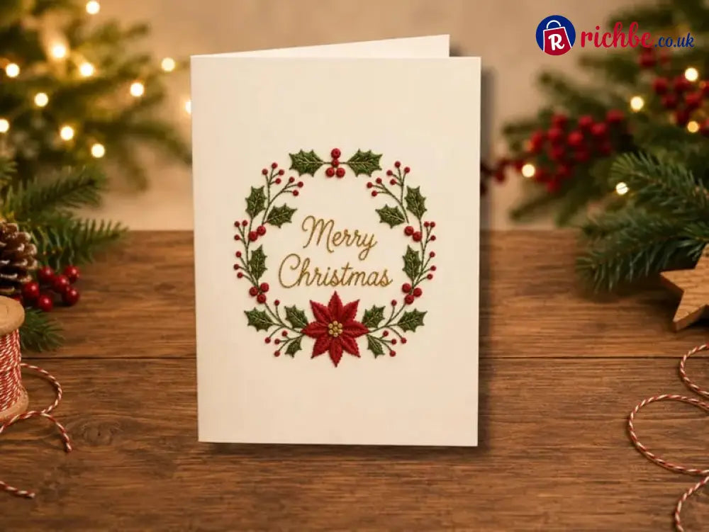 🌲 🪡 Christmas Hand Embroidery Card DIY Kit | Stitch Your Way Into the Christmas Spirit ✨ 🎁