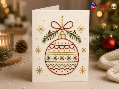 🌲 🪡 Christmas Hand Embroidery Card DIY Kit | Stitch Your Way Into the Christmas Spirit ✨ 🎁