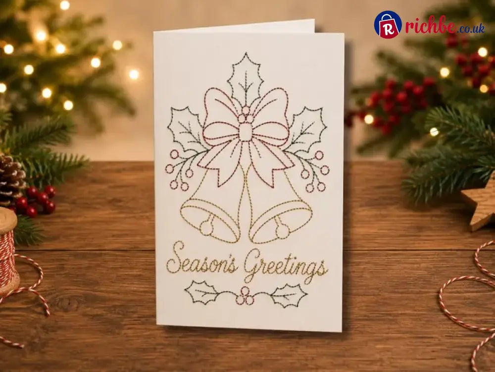 🌲 🪡 Christmas Hand Embroidery Card DIY Kit | Stitch Your Way Into the Christmas Spirit ✨ 🎁