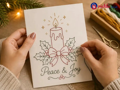 🌲 🪡 Christmas Hand Embroidery Card DIY Kit | Stitch Your Way Into the Christmas Spirit ✨ 🎁