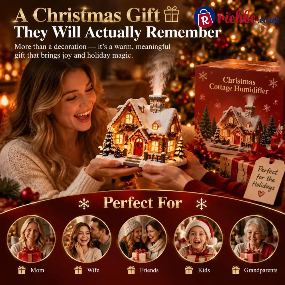 🎄Christmas House Aroma Diffuser - Warm Light & GentleMist Holiday Decor🎄