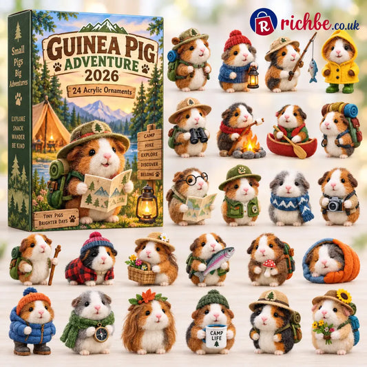CHRISTMAS KICKOFF 40% OFF - Guinea Pig Adventure Advent Calendar 2026 - 24-Day Festive Countdown Acrylic Charms Blind