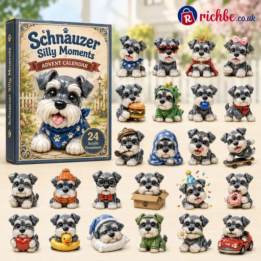 CHRISTMAS KICKOFF 48% OFF - Schnauzer Silly Moments Advent Calendar 2026 - 24-Day Festive Countdown Blind Box - Gift