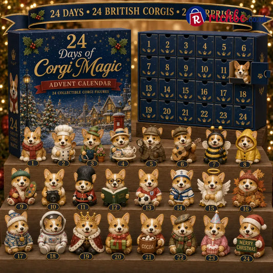 CHRISTMAS KICKOFF 49% OFF - 2026 British Corgis Blind Box - 24‑Day Festive Countdown Corgi Figurines Blind Box - Gift