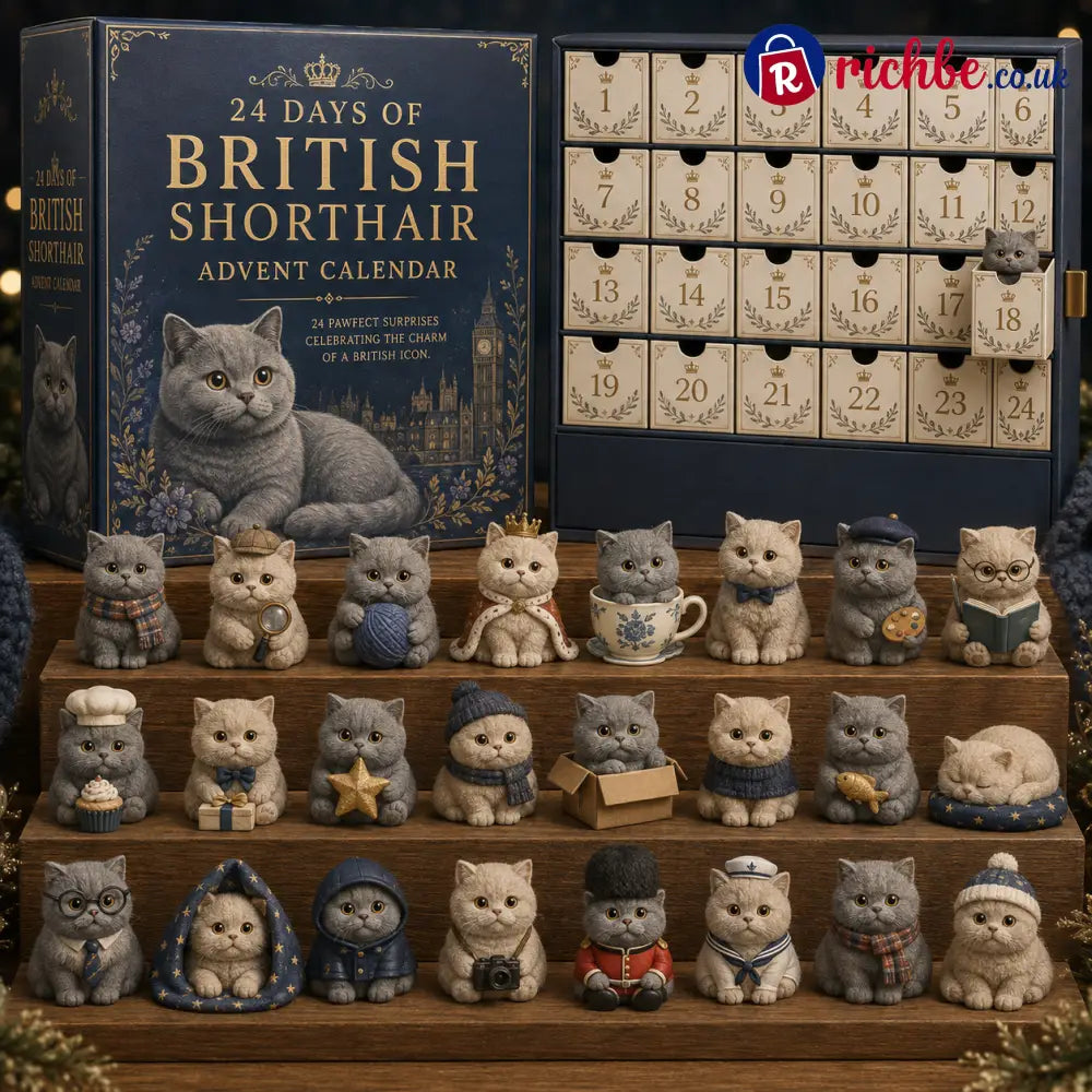 CHRISTMAS KICKOFF 49% OFF - 2026 Days of British Shorthair Blind Box - 24-Day Festive Countdown British Shorthair