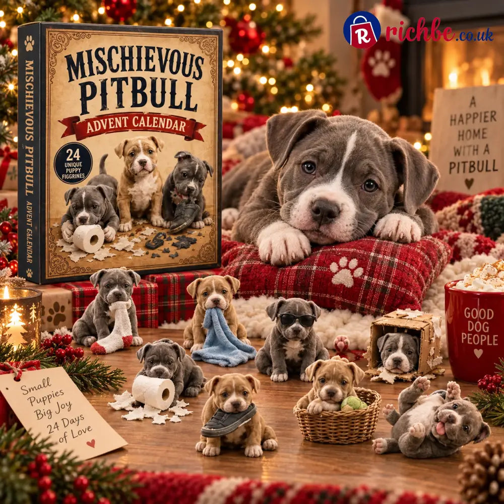 CHRISTMAS KICKOFF 49% OFF - Mischievous Pitbull Advent Calendar 2026 - 24-Day Festive Countdown