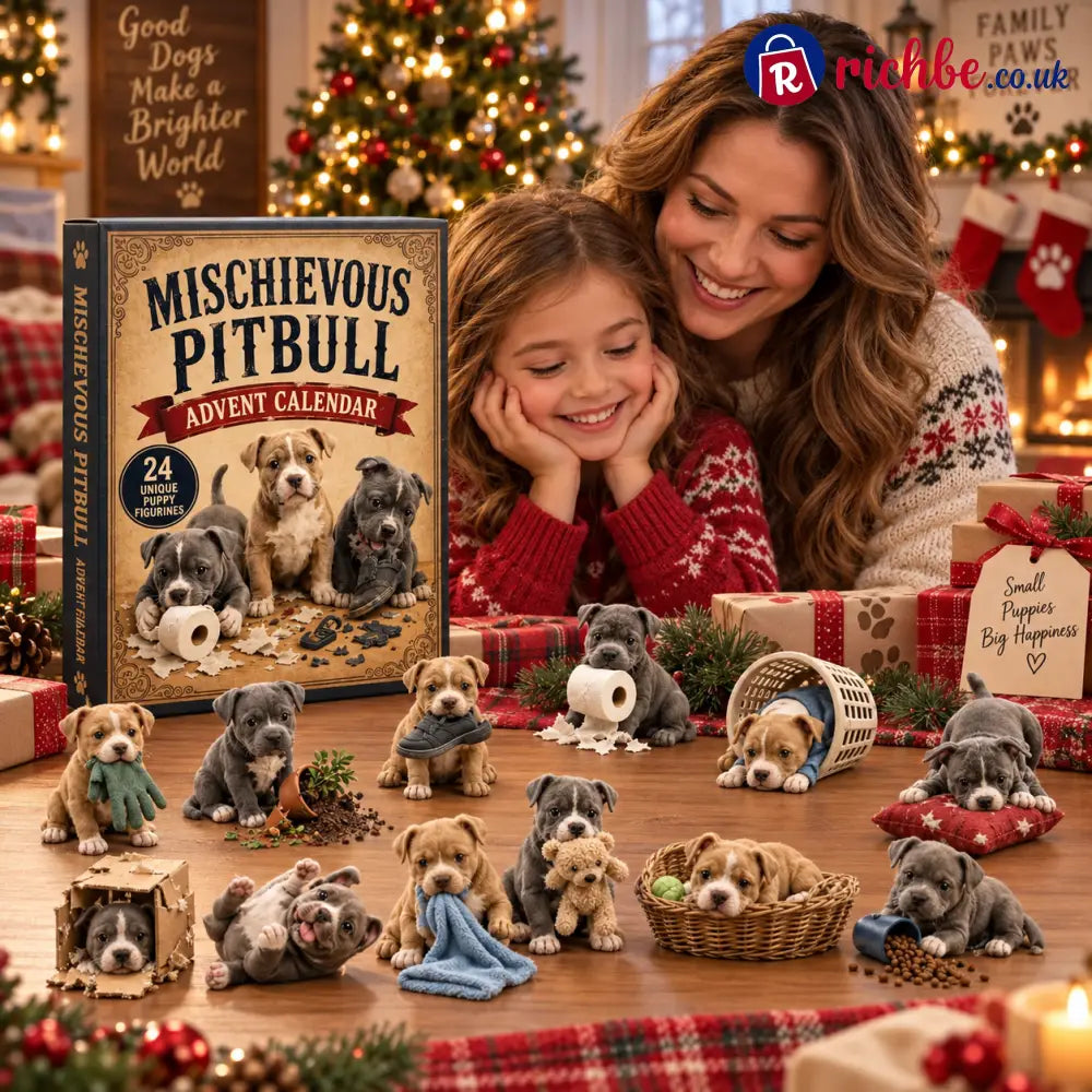 CHRISTMAS KICKOFF 49% OFF - Mischievous Pitbull Advent Calendar 2026 - 24-Day Festive Countdown