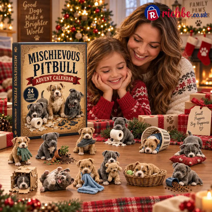 CHRISTMAS KICKOFF 49% OFF - Mischievous Pitbull Advent Calendar 2026 - 24-Day Festive Countdown