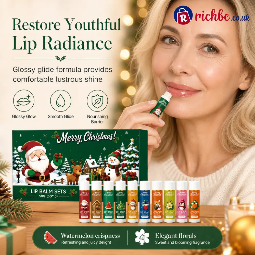 🎄💋Christmas Moisturizing Lip Balm Set – Hydrating Long-Lasting Perfect Holiday Gift - 1 Set (10 Pieces) - Hot Sale