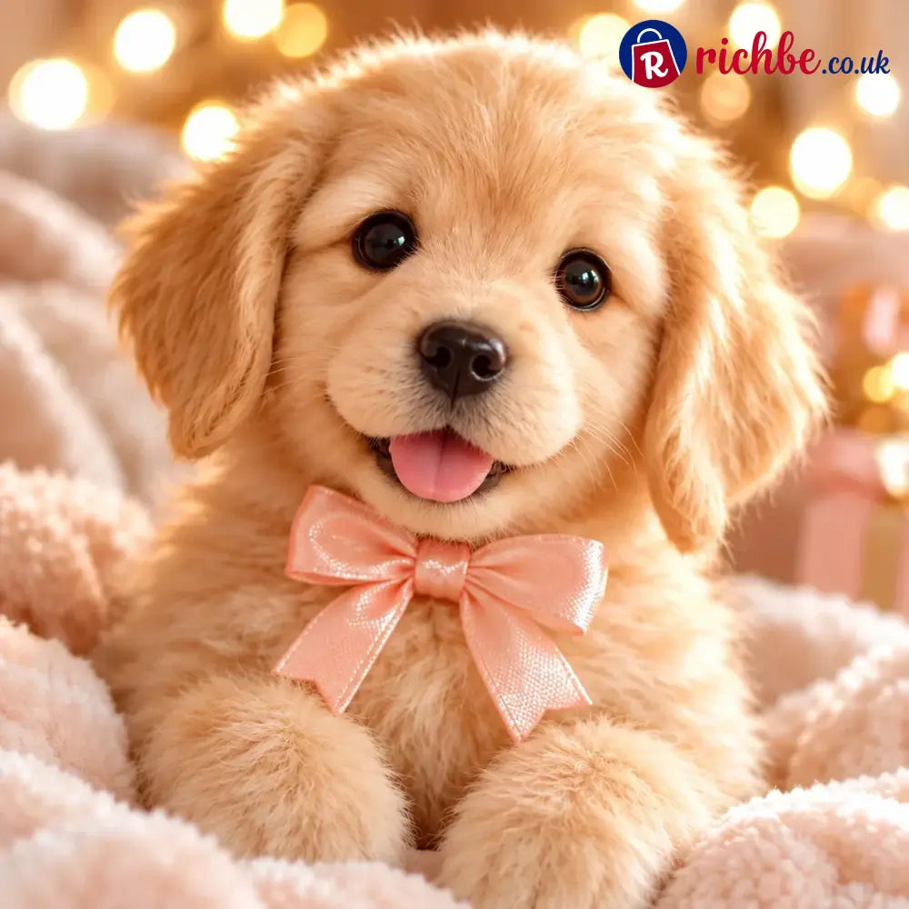 🎄Christmas Sale 40% OFF – Realistic Robot Golden Retriever Puppy - ✨ Custom Edition – Creamy Light Gold 🤍🌟