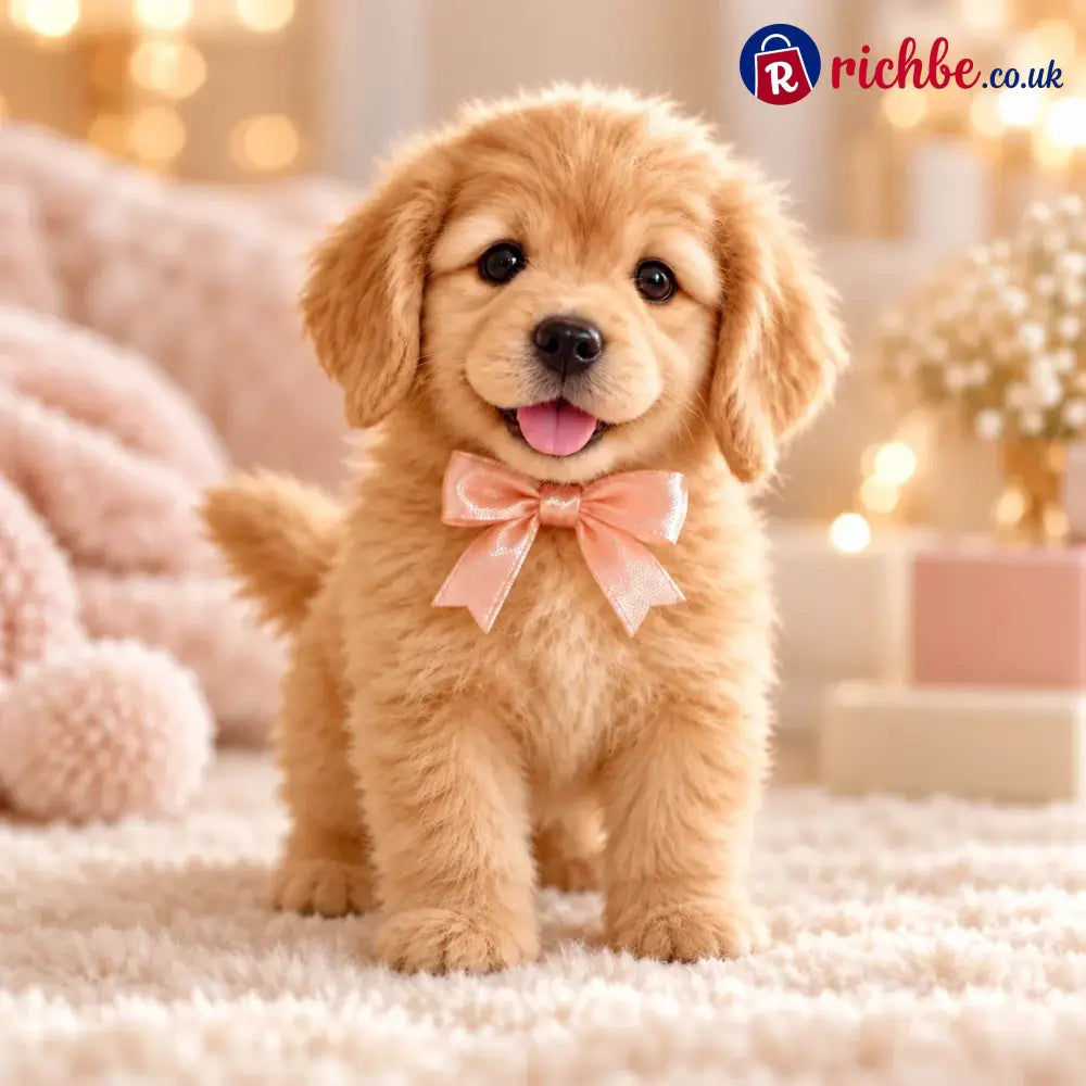 🎄Christmas Sale 40% OFF – Realistic Robot Golden Retriever Puppy - ✨ Custom Edition – Creamy Light Gold 🤍🌟