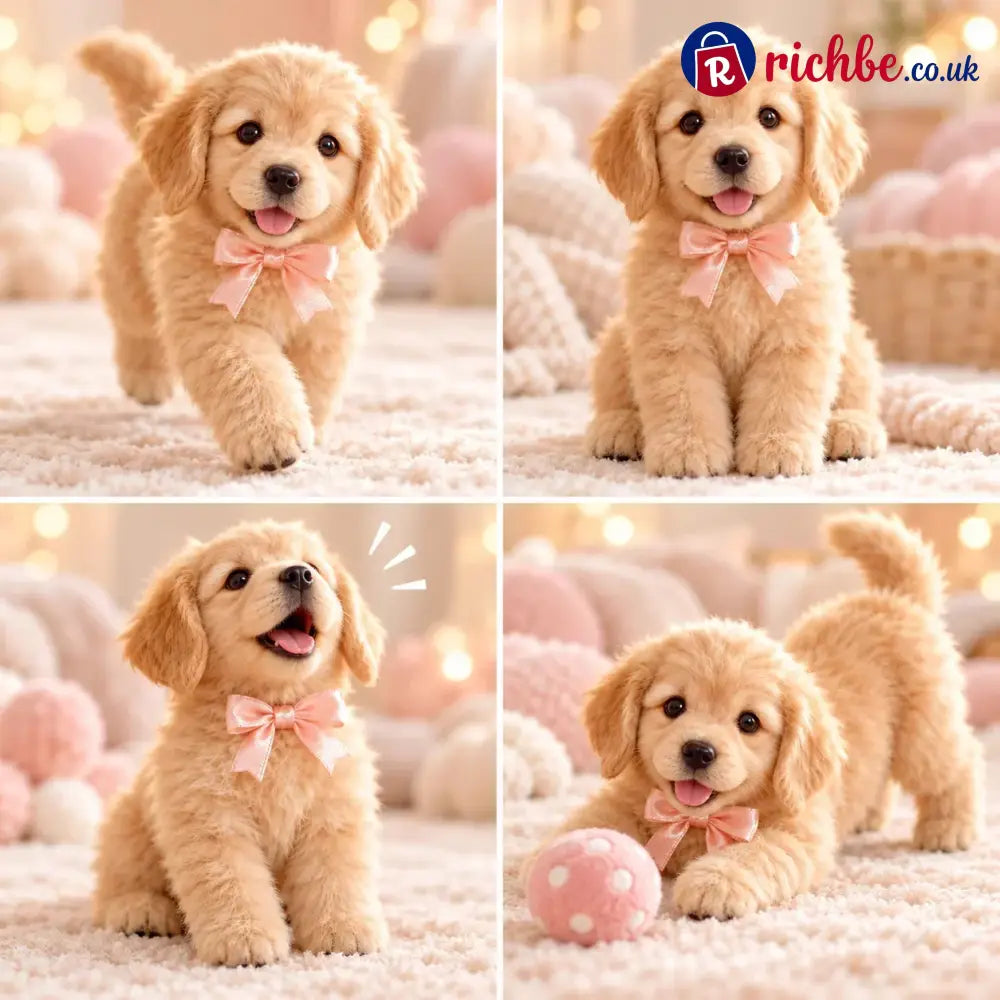 🎄Christmas Sale 40% OFF – Realistic Robot Golden Retriever Puppy - ✨ Custom Edition – Creamy Light Gold 🤍🌟