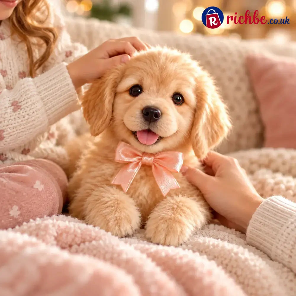 🎄Christmas Sale 40% OFF – Realistic Robot Golden Retriever Puppy - ✨ Custom Edition – Creamy Light Gold 🤍🌟