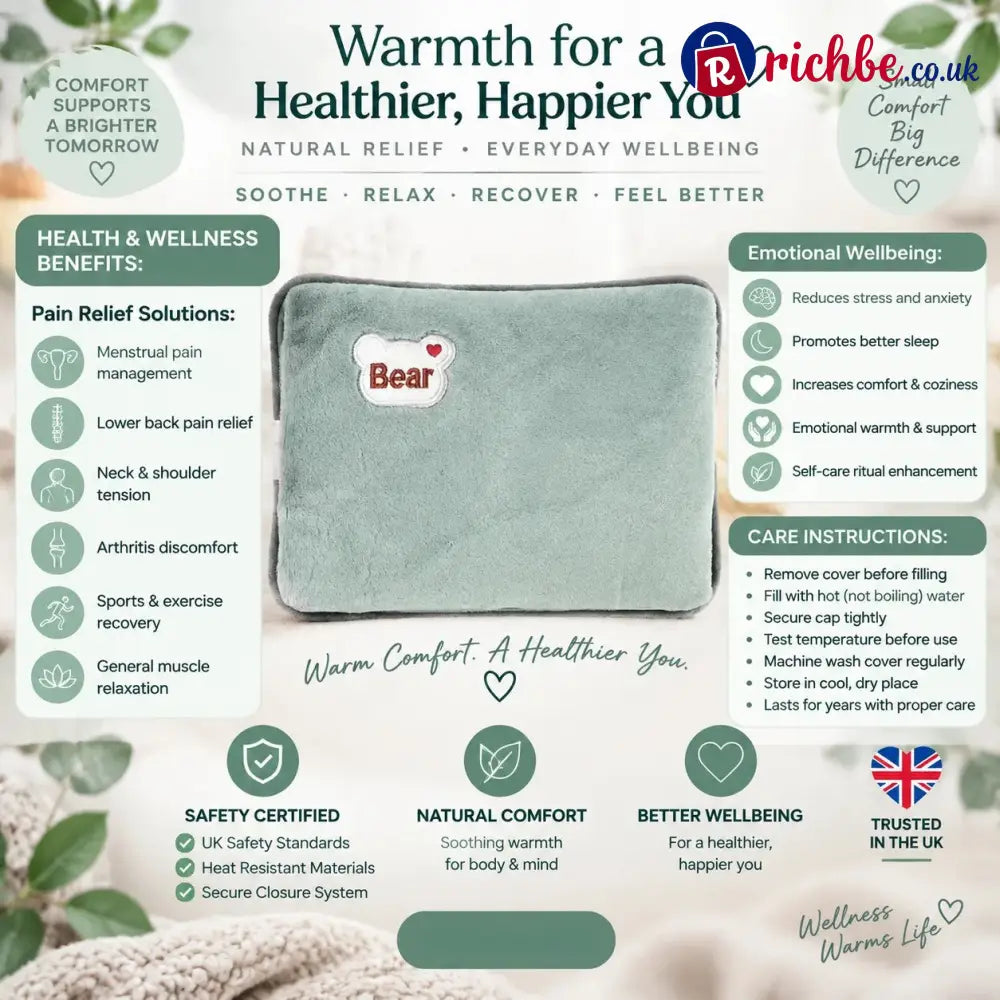 🎄Christmas Sale 40% OFF –Rechargeable Hot Water Bottles Heat Packs Explosion-proof Heat Pads