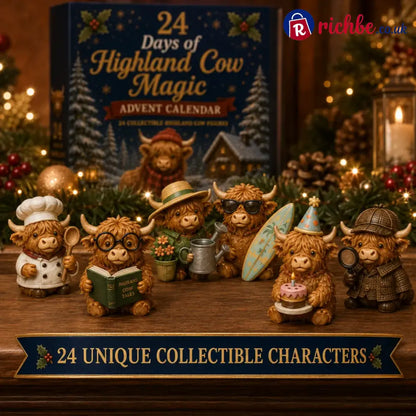 🎄Christmas Sale 49％ OFF🐮 24 Days of Highland Cow Advent Calendar