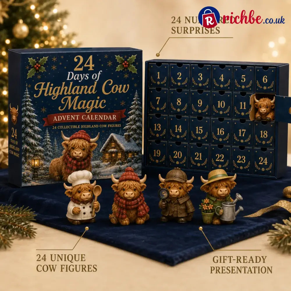 🎄Christmas Sale 49％ OFF🐮 24 Days of Highland Cow Advent Calendar