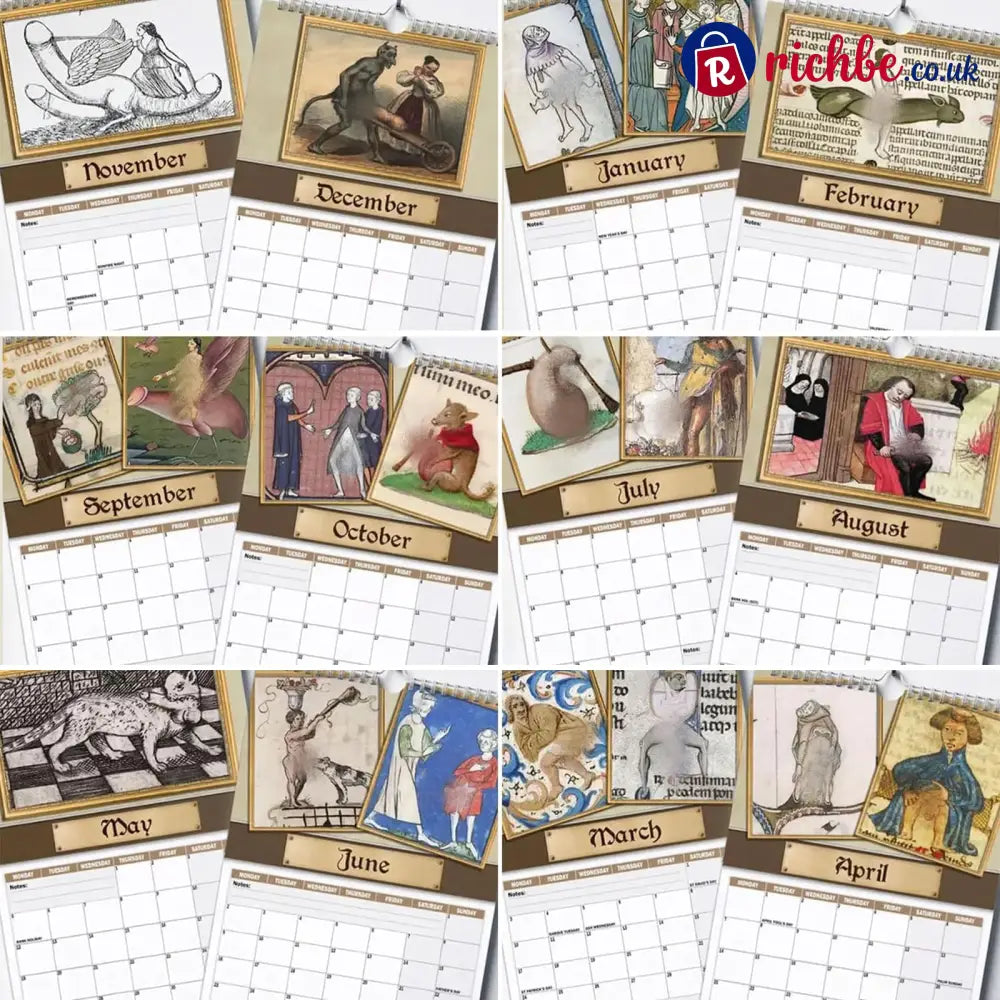 🎄Christmas Sale - 49% Off-Funny Medieval Pics Wall Calender 2027