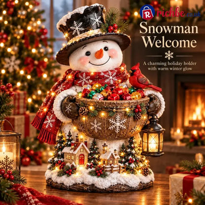 🎄 Christmas Sale – 49% OFF ✨ Lighted Christmas Candy Bowl Collection – 5 Festive Holiday Designs - Snowman Welcome ☃️