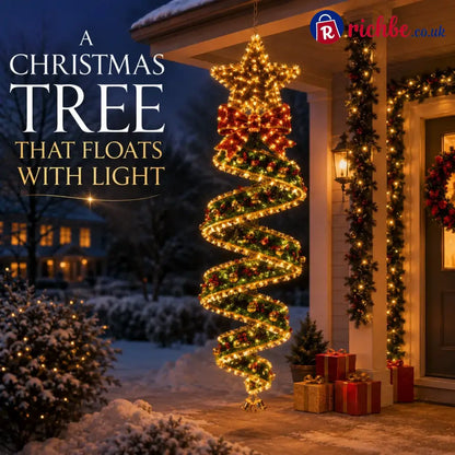 Christmas Spiral Hanging LED Lights | Festive Magic Indoor & Outdoor Xmas Decor Lights