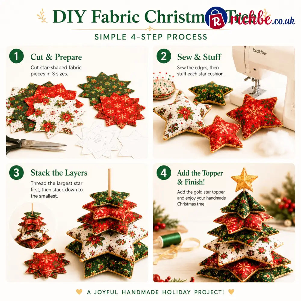 🎄 Christmas Star Pillow Tree Sewing Kit