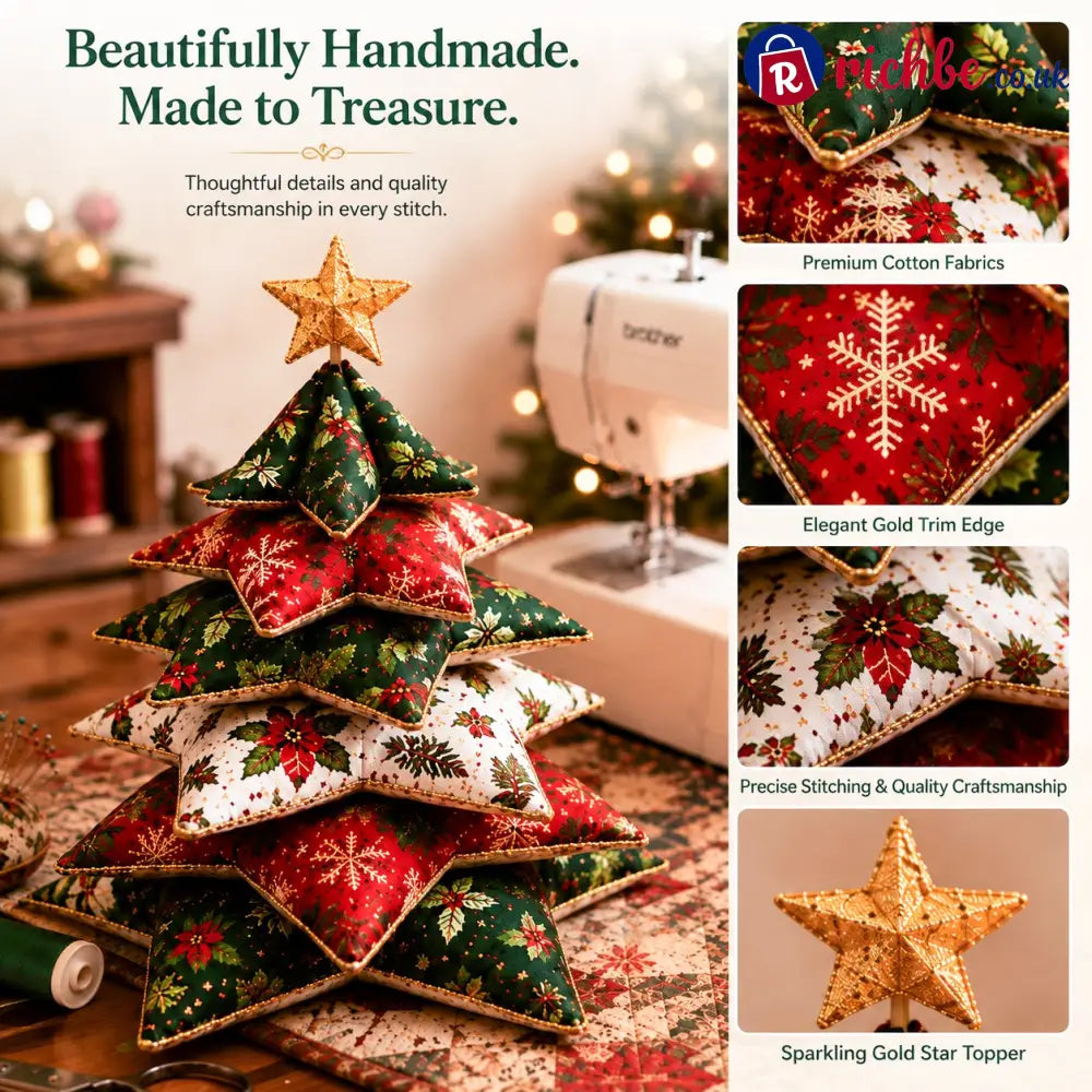 🎄 Christmas Star Pillow Tree Sewing Kit