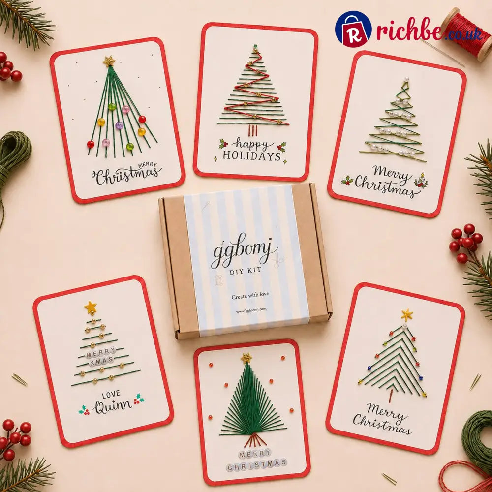 🎄🧵Christmas String Art Greeting Card DIY Kit - A (6‑Pcs) - Kids & Gift,Toys