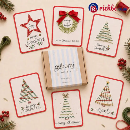 🎄🧵Christmas String Art Greeting Card DIY Kit - B (6‑Pcs) - Kids & Gift,Toys